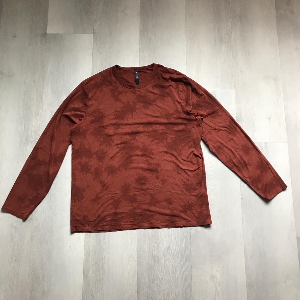 LULULEMON FUNDAMENTAL T SHIRT BROWN LONG SLEEVE CREW MENS 2XL